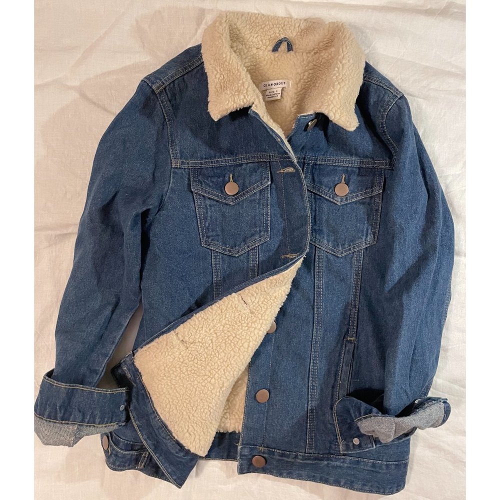 Faux Fur Collared Oversized Jean Jacket